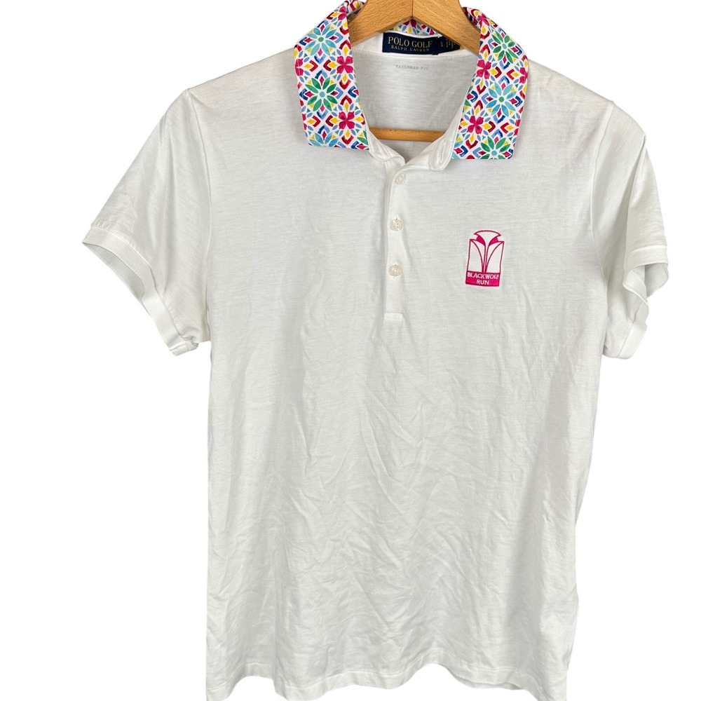 Polo Golf Ralph Lauren Mens White Blackwolf Run Polo Shirt Tailored Fit Large